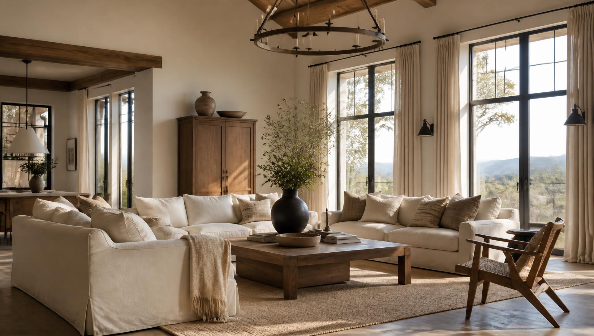 Warm, refined interior living space at The Turn Recovery